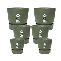 5x Pot elho Greenville groen (2x D30xH28, 1x D24xH23, 2x D14xH13)