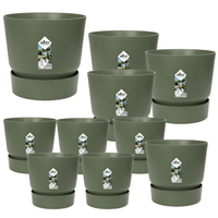 10x Pot elho Greenville groen (5x D14x13, 1x D24xH23, 3x D30xH28, 1x D39xH37)