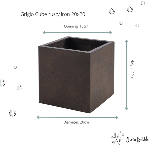 Pot Grigio cube rusty iron kopen bij Green Bubble