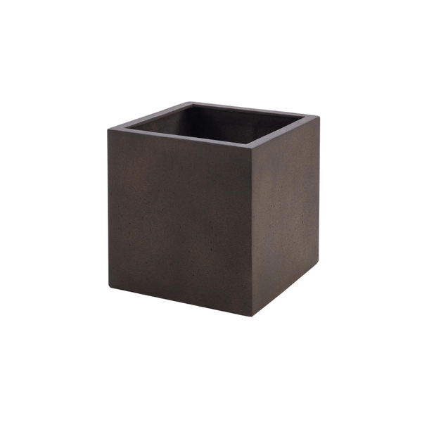 Pot Grigio cube rusty iron kopen bij Green Bubble